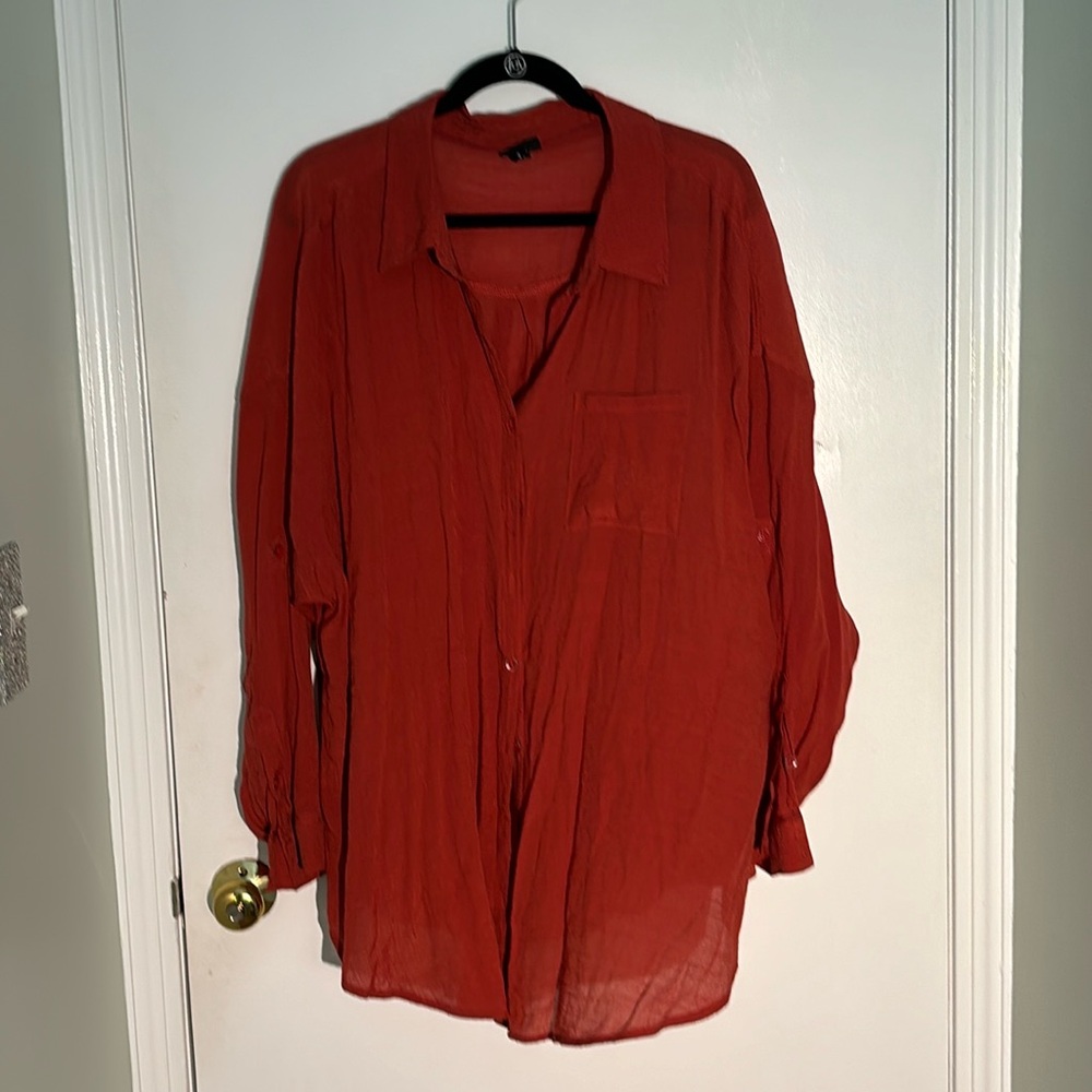 Burnt Orange Light Weight Button Down Torrid Size… - image 1